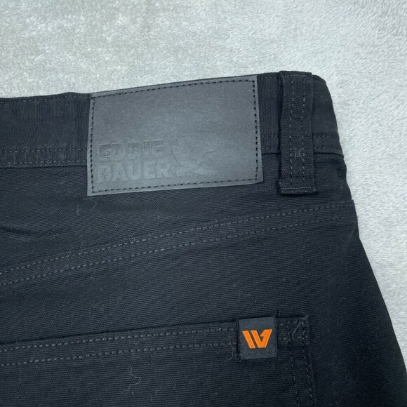 Eddie Bauer Mens Utility Pants 34x30 Black Canvas Cotton Stretch a0697 - Picture 6 of 7
